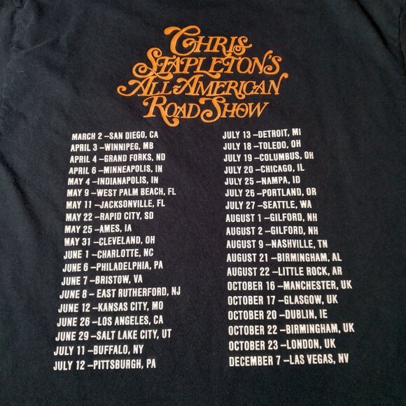 Chris Stapleton Tour Shirt L All American Road Show Black Desert Skull Cactus - Picture 12 of 12